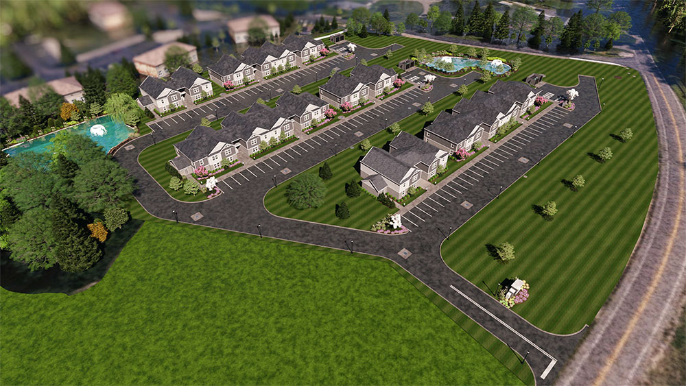 Aerial rendering of Northpointe Commons